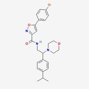 molecular formula C25H28BrN3O3 B11311148 5-(4-Bromophenyl)-N-[2-(morpholin-4-YL)-2-[4-(propan-2-YL)phenyl]ethyl]-1,2-oxazole-3-carboxamide 