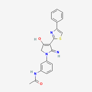 molecular formula C21H18N4O2S B11311155 N-{3-[4-hydroxy-2-imino-3-(4-phenyl-1,3-thiazol-2-yl)-2,5-dihydro-1H-pyrrol-1-yl]phenyl}acetamide 