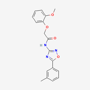 2-(2-methoxyphenoxy)-N-[5-(3-methylphenyl)-1,2,4-oxadiazol-3-yl]acetamide