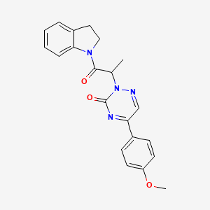 2-[1-(2,3-dihydro-1H-indol-1-yl)-1-oxopropan-2-yl]-5-(4-methoxyphenyl)-1,2,4-triazin-3(2H)-one