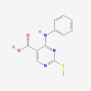 molecular formula C12H11N3O2S B113112 4-Anilino-2-(methylthio)pyrimidine-5-carboxylic acid CAS No. 857200-26-1
