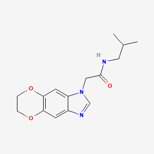 molecular formula C15H19N3O3 B11311205 2-(6,7-dihydro-1H-[1,4]dioxino[2,3-f]benzimidazol-1-yl)-N-isobutylacetamide 