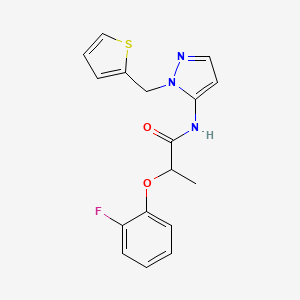 2-(2-fluorophenoxy)-N-[1-(thiophen-2-ylmethyl)-1H-pyrazol-5-yl]propanamide