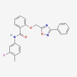 N-(3-fluoro-4-methylphenyl)-2-[(3-phenyl-1,2,4-oxadiazol-5-yl)methoxy]benzamide