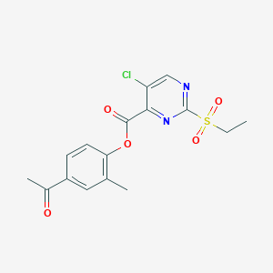 4-Acetyl-2-methylphenyl 5-chloro-2-(ethylsulfonyl)pyrimidine-4-carboxylate