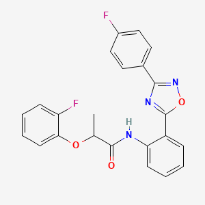 molecular formula C23H17F2N3O3 B11311269 2-(2-fluorophenoxy)-N-{2-[3-(4-fluorophenyl)-1,2,4-oxadiazol-5-yl]phenyl}propanamide 