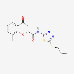 8-methyl-4-oxo-N-[5-(propylsulfanyl)-1,3,4-thiadiazol-2-yl]-4H-chromene-2-carboxamide