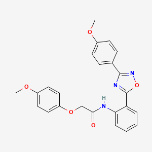 molecular formula C24H21N3O5 B11311291 2-(4-methoxyphenoxy)-N-{2-[3-(4-methoxyphenyl)-1,2,4-oxadiazol-5-yl]phenyl}acetamide 