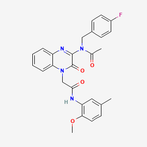 N-(4-fluorobenzyl)-N-(4-{2-[(2-methoxy-5-methylphenyl)amino]-2-oxoethyl}-3-oxo-3,4-dihydroquinoxalin-2-yl)acetamide