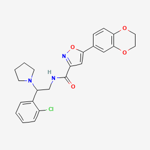 N-[2-(2-chlorophenyl)-2-(pyrrolidin-1-yl)ethyl]-5-(2,3-dihydro-1,4-benzodioxin-6-yl)-1,2-oxazole-3-carboxamide