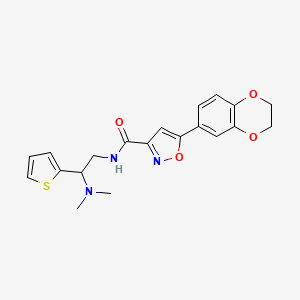 5-(2,3-dihydro-1,4-benzodioxin-6-yl)-N-[2-(dimethylamino)-2-(thiophen-2-yl)ethyl]-1,2-oxazole-3-carboxamide