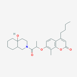 4-butyl-7-{[1-(4a-hydroxyoctahydroisoquinolin-2(1H)-yl)-1-oxopropan-2-yl]oxy}-8-methyl-2H-chromen-2-one