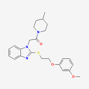 2-(2-{[2-(3-methoxyphenoxy)ethyl]sulfanyl}-1H-benzimidazol-1-yl)-1-(4-methylpiperidin-1-yl)ethanone