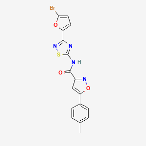 molecular formula C17H11BrN4O3S B11311359 N-[3-(5-bromofuran-2-yl)-1,2,4-thiadiazol-5-yl]-5-(4-methylphenyl)-1,2-oxazole-3-carboxamide 