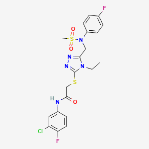 N-(3-chloro-4-fluorophenyl)-2-[(4-ethyl-5-{[(4-fluorophenyl)(methylsulfonyl)amino]methyl}-4H-1,2,4-triazol-3-yl)sulfanyl]acetamide