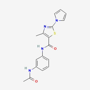 molecular formula C17H16N4O2S B11311451 N-[3-(acetylamino)phenyl]-4-methyl-2-(1H-pyrrol-1-yl)-1,3-thiazole-5-carboxamide 