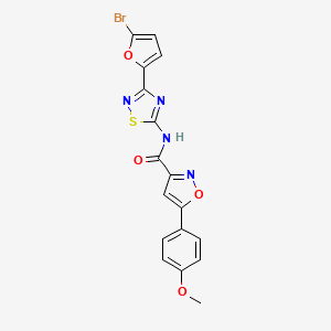 N-[3-(5-bromofuran-2-yl)-1,2,4-thiadiazol-5-yl]-5-(4-methoxyphenyl)-1,2-oxazole-3-carboxamide