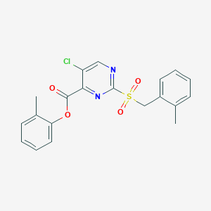 2-Methylphenyl 5-chloro-2-[(2-methylbenzyl)sulfonyl]pyrimidine-4-carboxylate