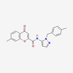 7-methyl-N-[1-(4-methylbenzyl)-1H-pyrazol-5-yl]-4-oxo-4H-chromene-2-carboxamide