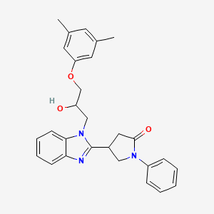 molecular formula C28H29N3O3 B11311540 4-{1-[3-(3,5-dimethylphenoxy)-2-hydroxypropyl]-1H-benzimidazol-2-yl}-1-phenylpyrrolidin-2-one 