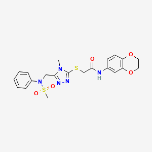 N-(2,3-dihydro-1,4-benzodioxin-6-yl)-2-[(4-methyl-5-{[(methylsulfonyl)(phenyl)amino]methyl}-4H-1,2,4-triazol-3-yl)sulfanyl]acetamide