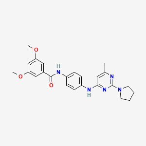 3,5-Dimethoxy-N-(4-{[6-methyl-2-(pyrrolidin-1-YL)pyrimidin-4-YL]amino}phenyl)benzamide