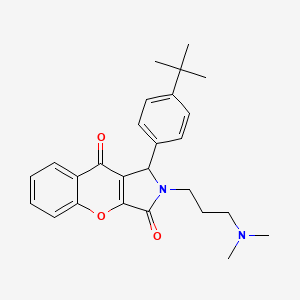 molecular formula C26H30N2O3 B11311581 1-(4-Tert-butylphenyl)-2-[3-(dimethylamino)propyl]-1,2-dihydrochromeno[2,3-c]pyrrole-3,9-dione 