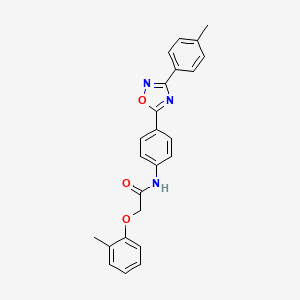 molecular formula C24H21N3O3 B11311599 2-(2-methylphenoxy)-N-{4-[3-(4-methylphenyl)-1,2,4-oxadiazol-5-yl]phenyl}acetamide 