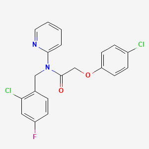 molecular formula C20H15Cl2FN2O2 B11311604 N-(2-chloro-4-fluorobenzyl)-2-(4-chlorophenoxy)-N-(pyridin-2-yl)acetamide 