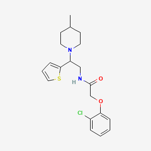 2-(2-chlorophenoxy)-N-[2-(4-methylpiperidin-1-yl)-2-(thiophen-2-yl)ethyl]acetamide