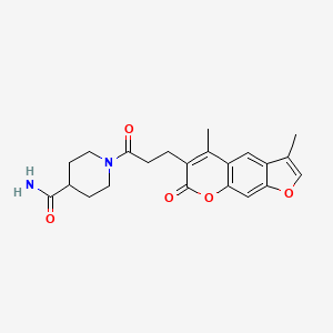 1-[3-(3,5-dimethyl-7-oxo-7H-furo[3,2-g]chromen-6-yl)propanoyl]piperidine-4-carboxamide