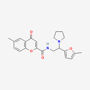 6-methyl-N-[2-(5-methylfuran-2-yl)-2-(pyrrolidin-1-yl)ethyl]-4-oxo-4H-chromene-2-carboxamide