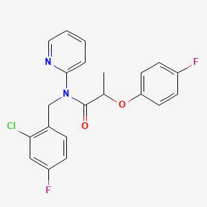 molecular formula C21H17ClF2N2O2 B11311639 N-(2-chloro-4-fluorobenzyl)-2-(4-fluorophenoxy)-N-(pyridin-2-yl)propanamide 