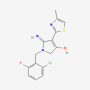 molecular formula C15H13ClFN3OS B11311663 5-amino-1-(2-chloro-6-fluorobenzyl)-4-(4-methyl-1,3-thiazol-2-yl)-1,2-dihydro-3H-pyrrol-3-one 