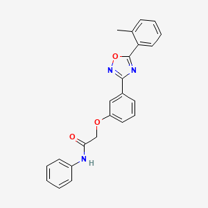 molecular formula C23H19N3O3 B11311666 2-{3-[5-(2-methylphenyl)-1,2,4-oxadiazol-3-yl]phenoxy}-N-phenylacetamide 