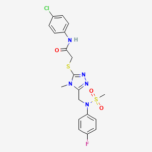 molecular formula C19H19ClFN5O3S2 B11311677 N-(4-chlorophenyl)-2-[(5-{[(4-fluorophenyl)(methylsulfonyl)amino]methyl}-4-methyl-4H-1,2,4-triazol-3-yl)sulfanyl]acetamide 