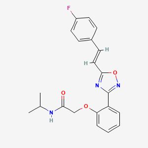 molecular formula C21H20FN3O3 B11311692 2-(2-{5-[(E)-2-(4-fluorophenyl)ethenyl]-1,2,4-oxadiazol-3-yl}phenoxy)-N-(propan-2-yl)acetamide 