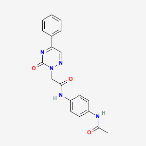 molecular formula C19H17N5O3 B11311729 N-[4-(acetylamino)phenyl]-2-(3-oxo-5-phenyl-1,2,4-triazin-2(3H)-yl)acetamide 