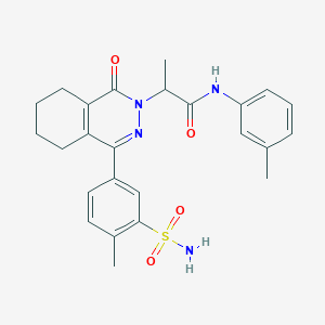 molecular formula C25H28N4O4S B11311738 N-(3-methylphenyl)-2-[4-(4-methyl-3-sulfamoylphenyl)-1-oxo-5,6,7,8-tetrahydrophthalazin-2(1H)-yl]propanamide 