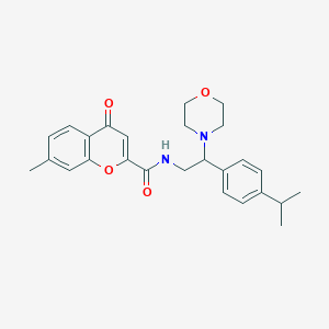 7-Methyl-N-[2-(morpholin-4-YL)-2-[4-(propan-2-YL)phenyl]ethyl]-4-oxo-4H-chromene-2-carboxamide