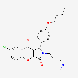 molecular formula C26H29ClN2O4 B11311817 1-(4-Butoxyphenyl)-7-chloro-2-[3-(dimethylamino)propyl]-1,2-dihydrochromeno[2,3-c]pyrrole-3,9-dione 