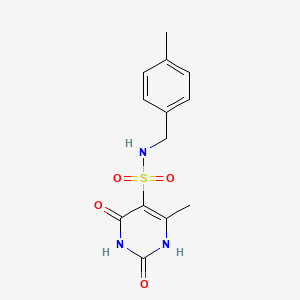 molecular formula C13H15N3O4S B11311828 6-methyl-N-(4-methylbenzyl)-2,4-dioxo-1,2,3,4-tetrahydropyrimidine-5-sulfonamide 