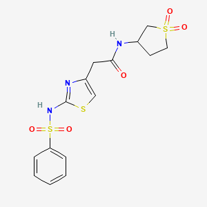 N-(1,1-dioxidotetrahydrothiophen-3-yl)-2-{(2Z)-2-[(phenylsulfonyl)imino]-2,3-dihydro-1,3-thiazol-4-yl}acetamide