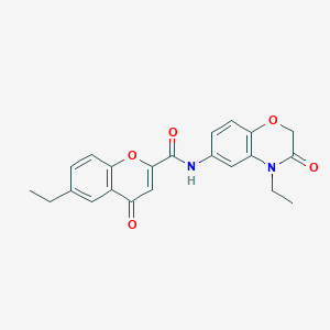 molecular formula C22H20N2O5 B11311847 6-ethyl-N-(4-ethyl-3-oxo-3,4-dihydro-2H-1,4-benzoxazin-6-yl)-4-oxo-4H-chromene-2-carboxamide 