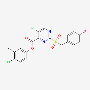 4-Chloro-3-methylphenyl 5-chloro-2-[(4-fluorobenzyl)sulfonyl]pyrimidine-4-carboxylate