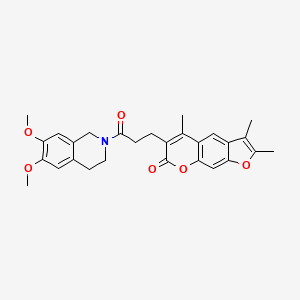 6-[3-(6,7-dimethoxy-3,4-dihydroisoquinolin-2(1H)-yl)-3-oxopropyl]-2,3,5-trimethyl-7H-furo[3,2-g]chromen-7-one