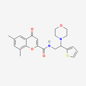 6,8-dimethyl-N-[2-(morpholin-4-yl)-2-(thiophen-2-yl)ethyl]-4-oxo-4H-chromene-2-carboxamide