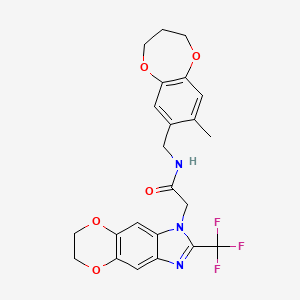 N-[(8-methyl-3,4-dihydro-2H-1,5-benzodioxepin-7-yl)methyl]-2-[2-(trifluoromethyl)-6,7-dihydro-1H-[1,4]dioxino[2,3-f]benzimidazol-1-yl]acetamide