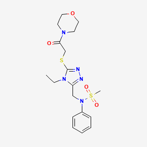 N-[(4-ethyl-5-{[2-(morpholin-4-yl)-2-oxoethyl]sulfanyl}-4H-1,2,4-triazol-3-yl)methyl]-N-phenylmethanesulfonamide