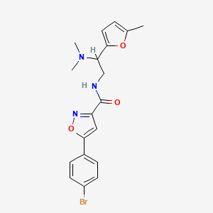 molecular formula C19H20BrN3O3 B11311946 5-(4-bromophenyl)-N-[2-(dimethylamino)-2-(5-methylfuran-2-yl)ethyl]-1,2-oxazole-3-carboxamide 